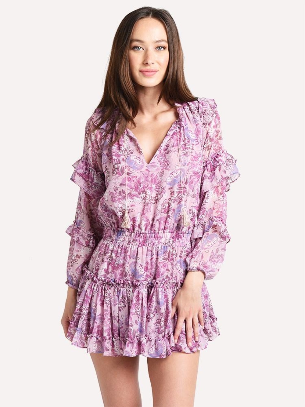 MISA rizou dress in purple floral